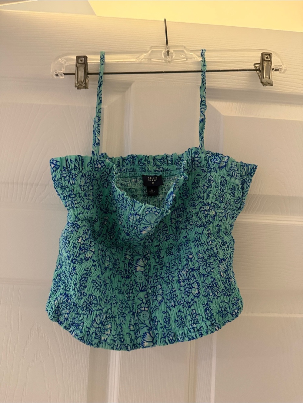 Roller Rabbit Abstract Print Tank Top in Green & Blue Size Medium